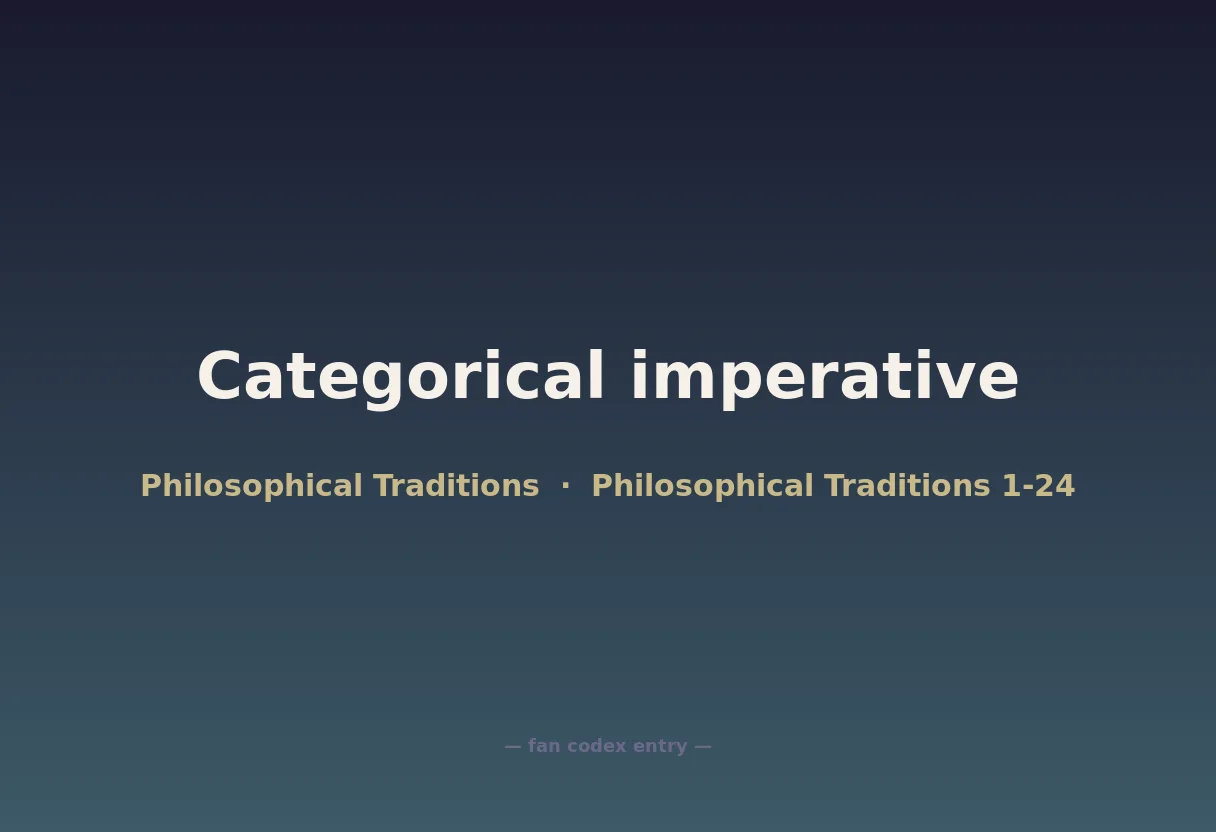 Categorical imperative